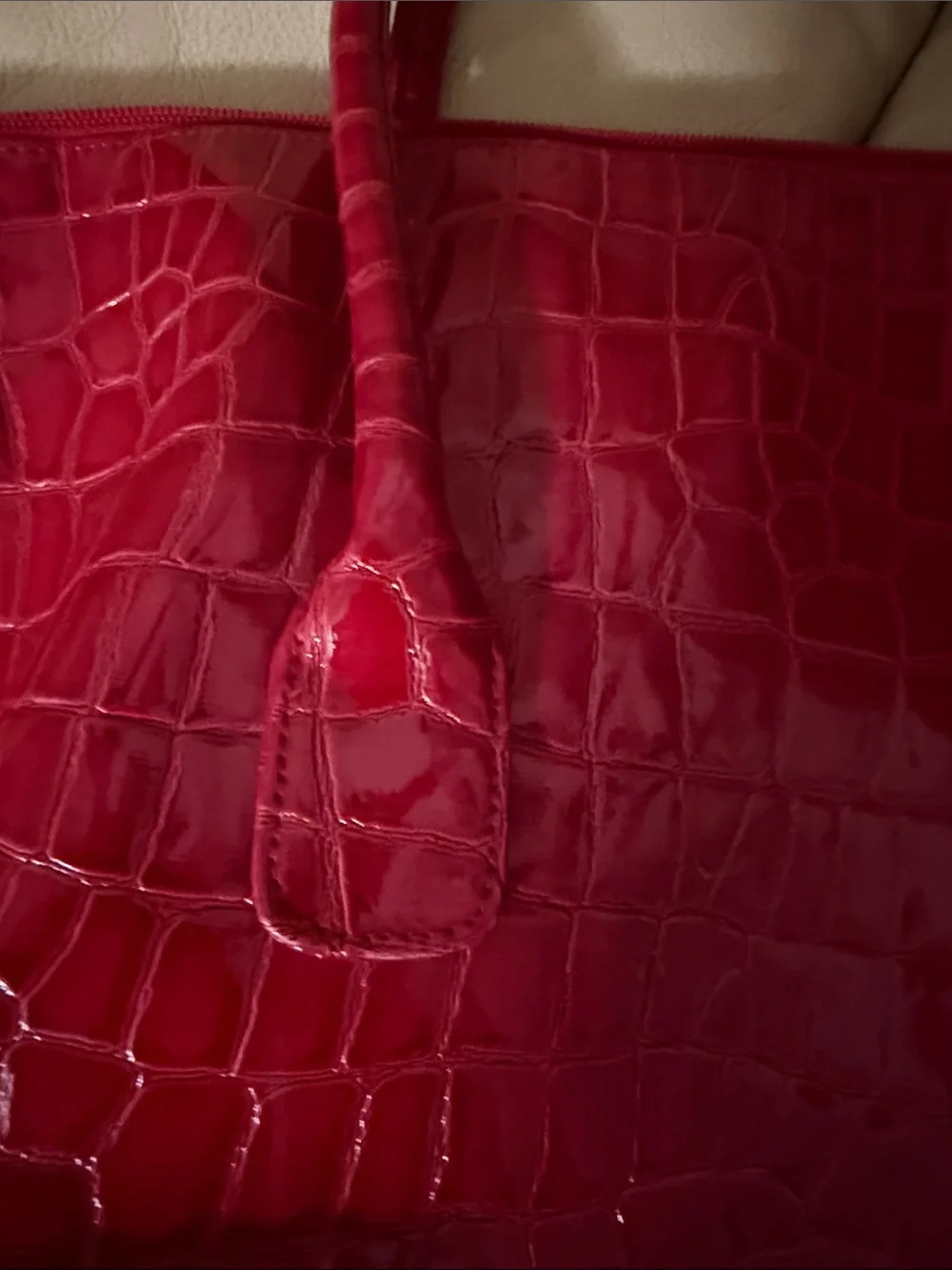 Elizabeth Arden Red Croc-Embossed Tote